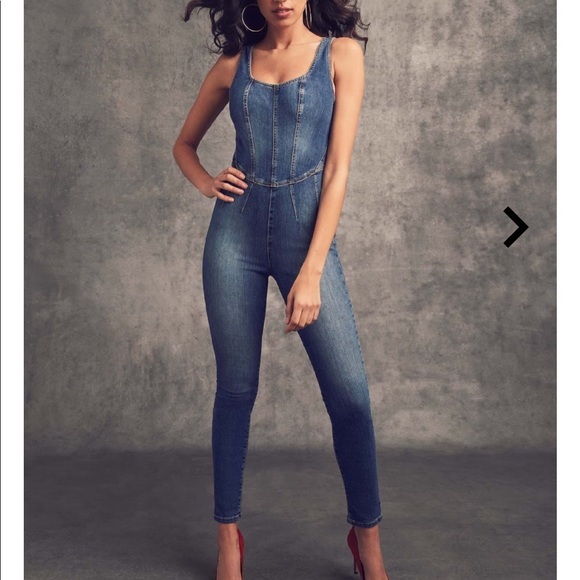 guess bria denim jumpsuit